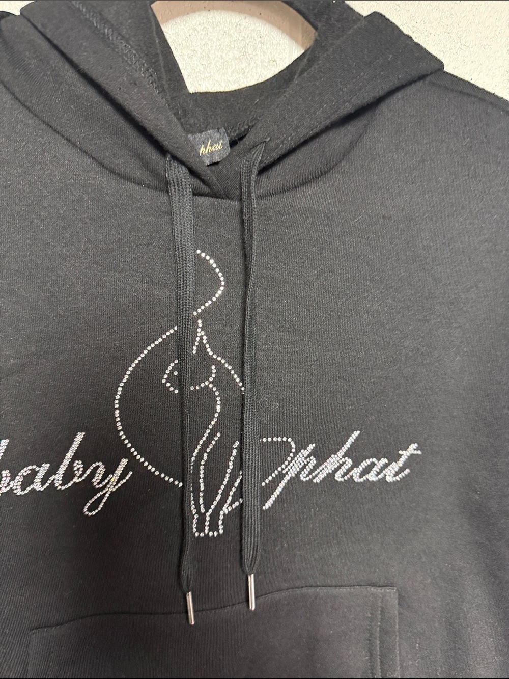 Baby Phat Cropped Black Hoodie with Logo Sz Med - Picture 7 of 12